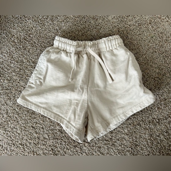 TALENTLESS Pants - TALENTLESS Womens Heavyweight Classic Shorts Bone Size XS Drawstring Pockets